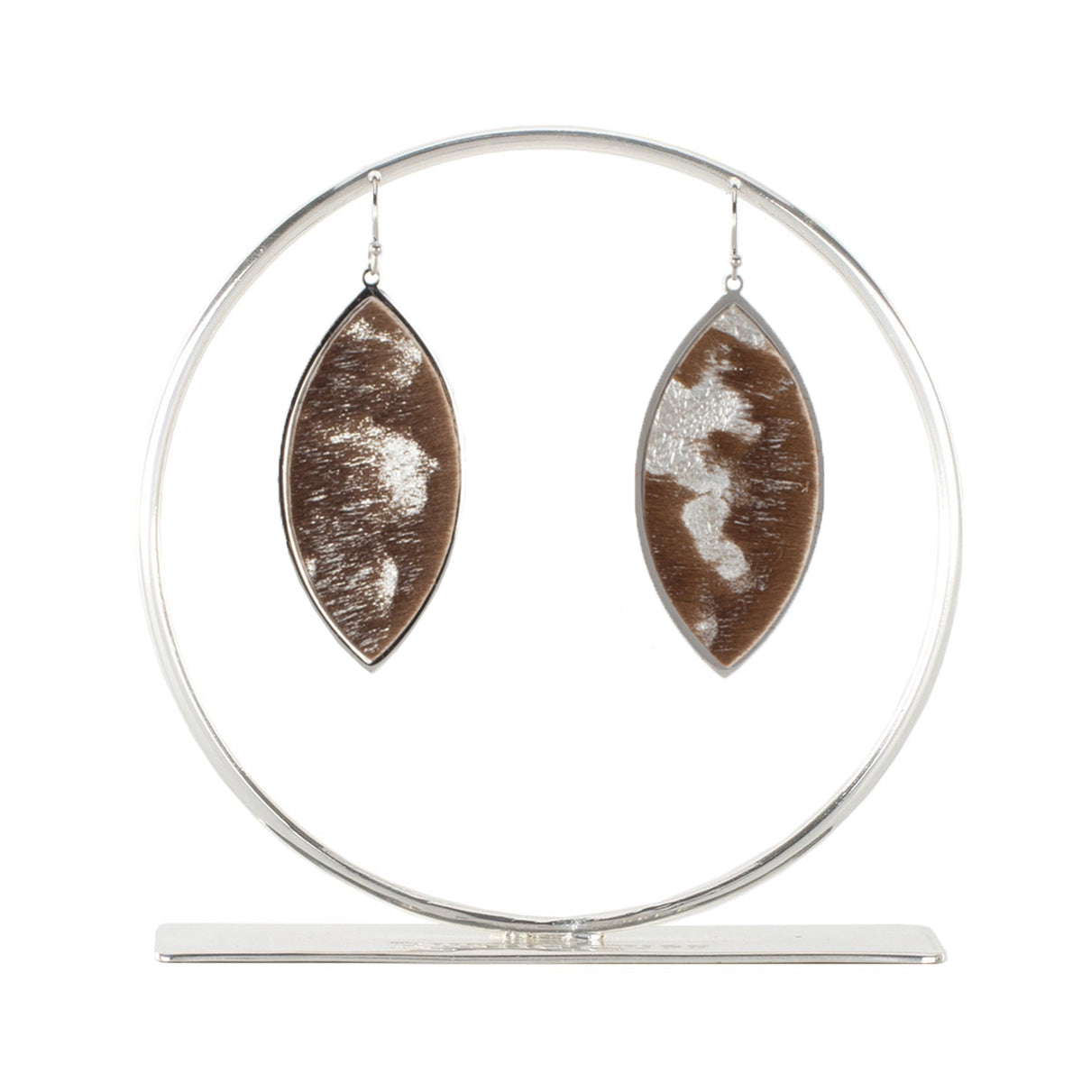 Calfskin Leaf Shaped Earrings - Canyon Creek on Silver