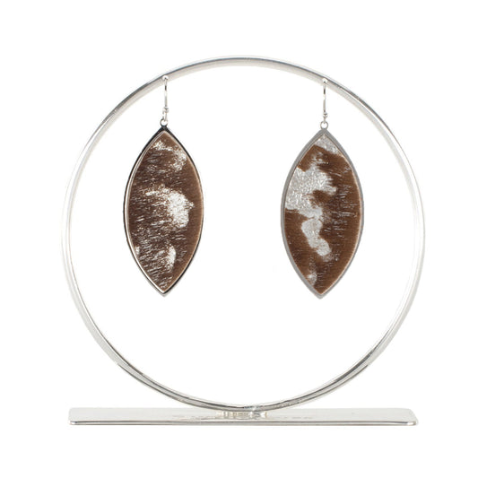 Calfskin Leaf Shaped Earrings - Canyon Creek on Silver